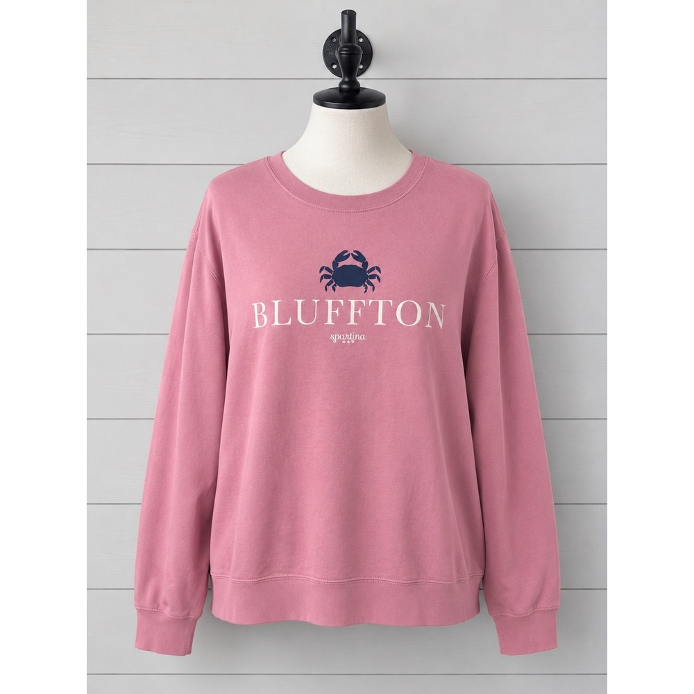 Spartina 449 Sweatshirt XL Pink Bluffton Crab Graphic Coastal Pullover